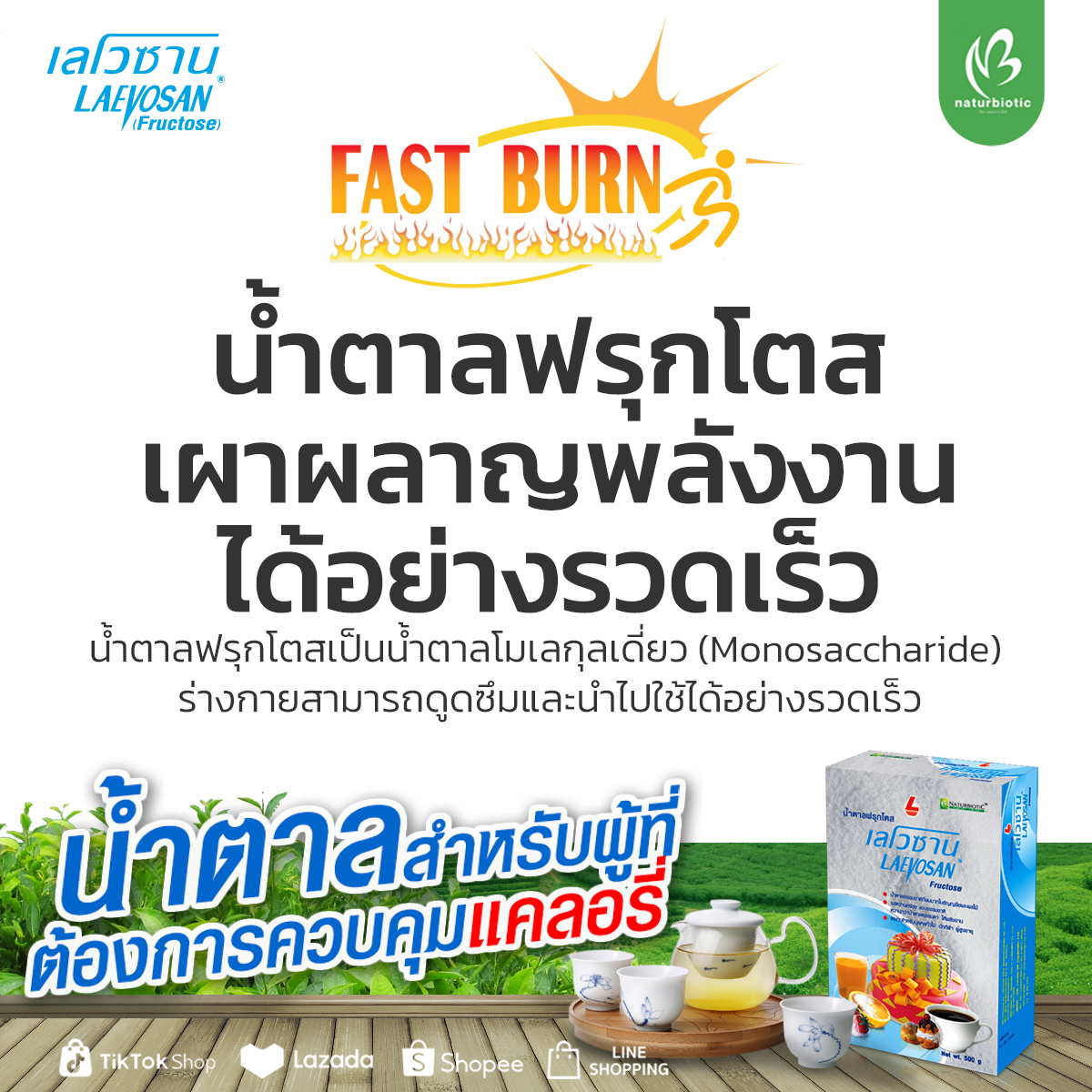 น้ำตาลฟรุกโตส เผาผลาญพลังงานได้อย่างรวดเร็ว